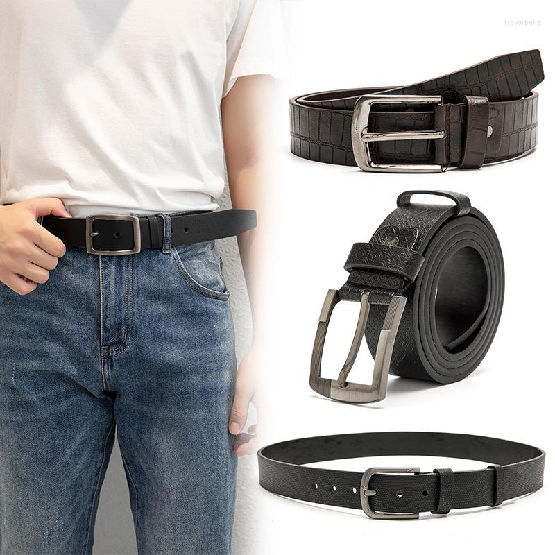 

Belts Fashion Black Men's Belt Alloy Pin Buckle Decorative Jeans Outdoor Casual PU Leather Waistband Wholesale