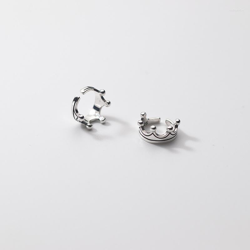 

Backs Earrings Genuine 925 Sterling Silver Crown Ear Cuff Wraps Non-pierced Cartilage Hypoallergenic Jewelry For Women