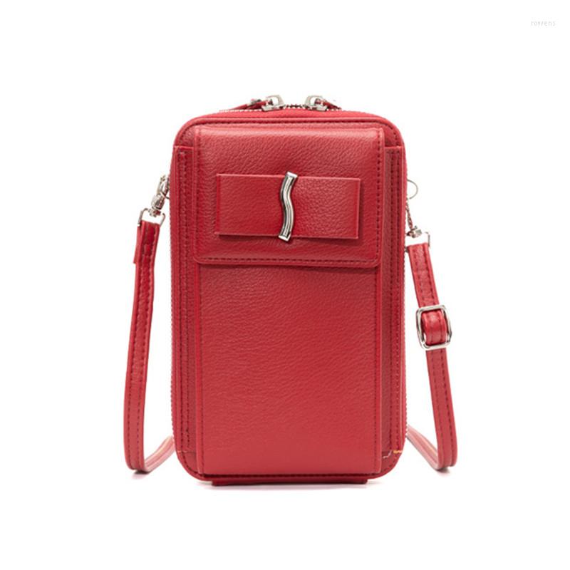 

Evening Bags Girls Mini Shoulder Bag Women Mobile Phone Leather Crossbody Cell Pocket Ladies Purse Fashion Card Holder Gift, Black