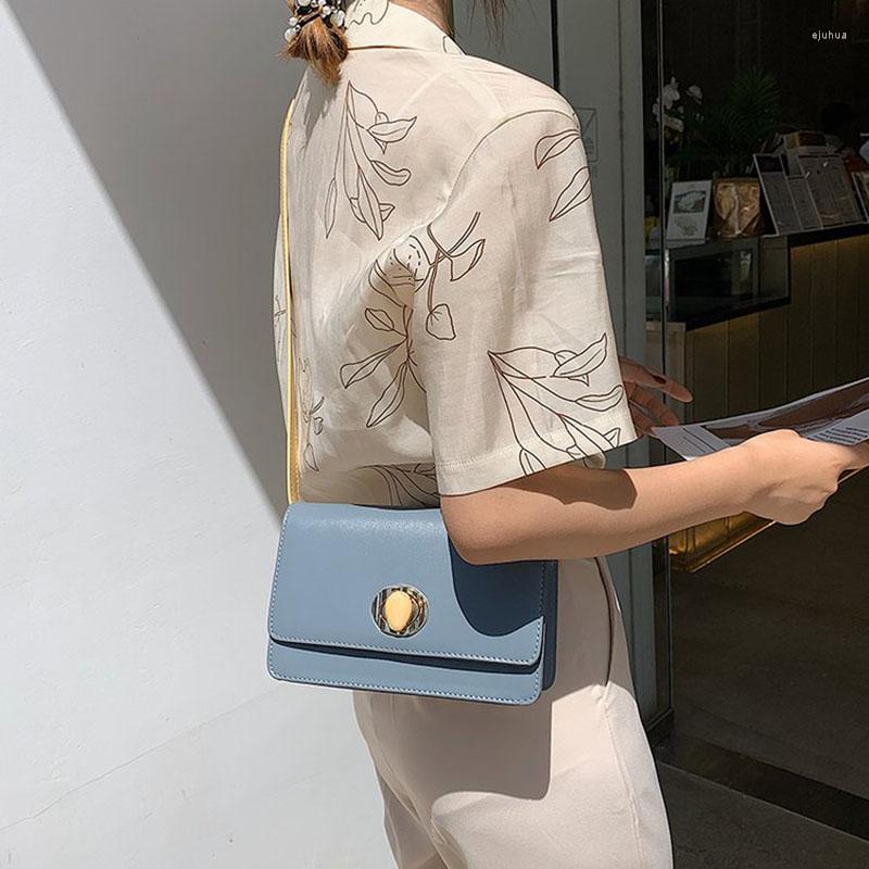 

Evening Bags Women Simple Shoulder Bag Luxury 2022 Designer Small Crossbody For PU Leather Purses And Handbag Square Package, A-blue
