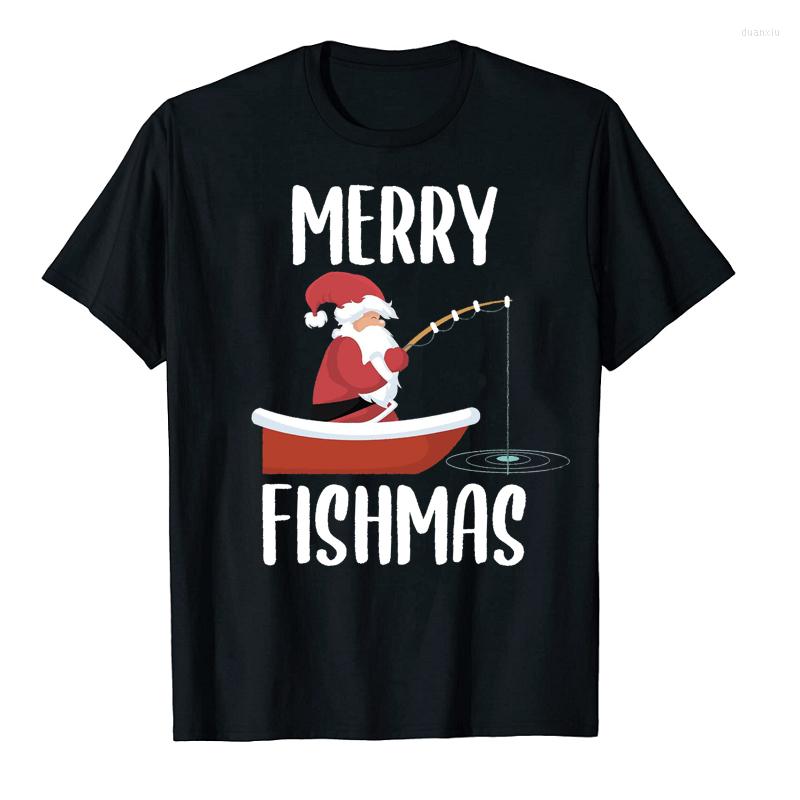 

Men's T Shirts Funny Santa Fishing Shirt Men Women Cotton Graphic Short Sleeve Tee Kawaii Clothes Christmas Oversized Clothing, White