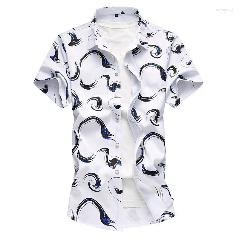 

Men's Casual Shirts Exquisite Creative 3d Print Fashion Boutique Short Sleeve Shirt Summer Quality Cotton Camisa Masculina Luxury Men, Picture shown