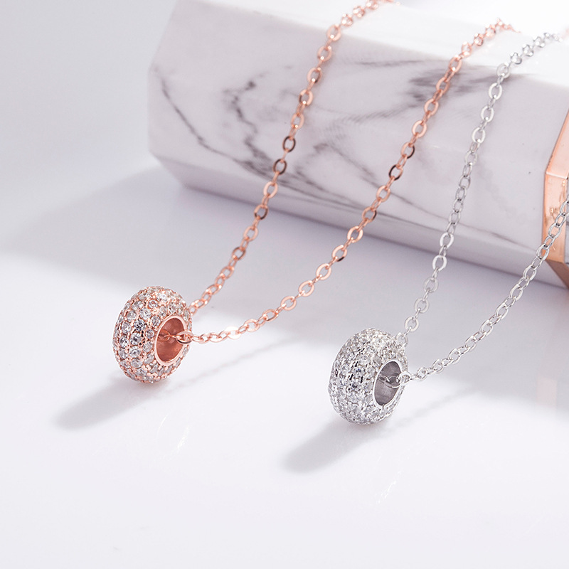 

Necklaces Bracelet designer jewelry S925 pure silver transfer bead necklace full circle diamond pendant collar chain
