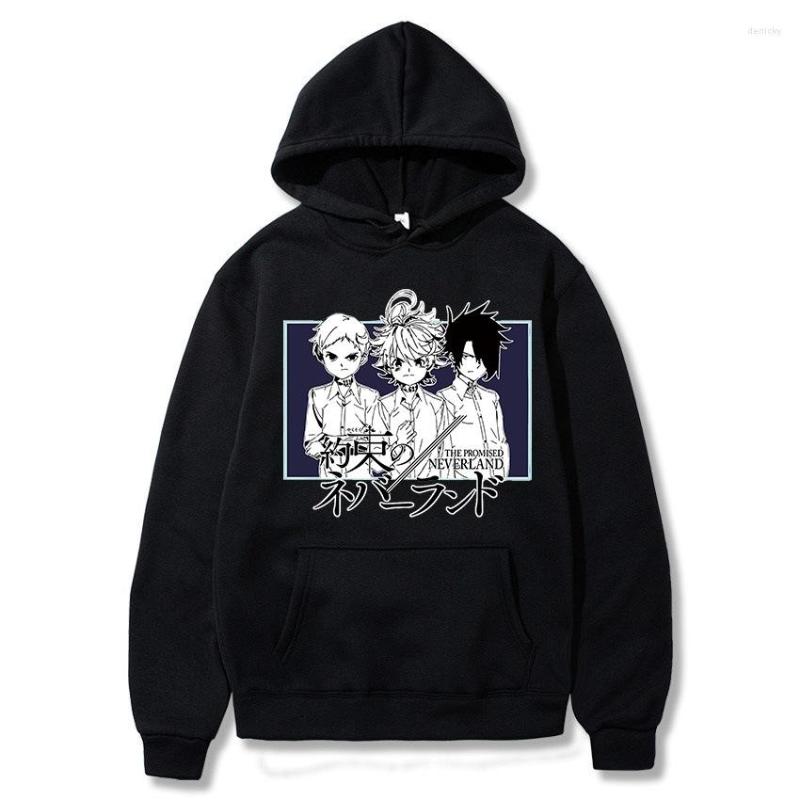 

Men's Hoodies Anime The Promised Neverland Sweatshirt Women Harajuku Hoodie Streetwear Pullover Emma Norman Ray Graphic Hooded Clothes, 1-no photo