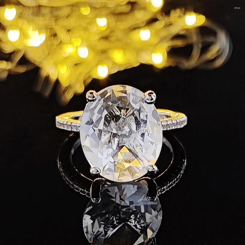 

Cluster Rings 2022 Arrival Fashion Silver Color Designer Oval Engagement Ring For Women Anniversary Gift Jewelry R5314
