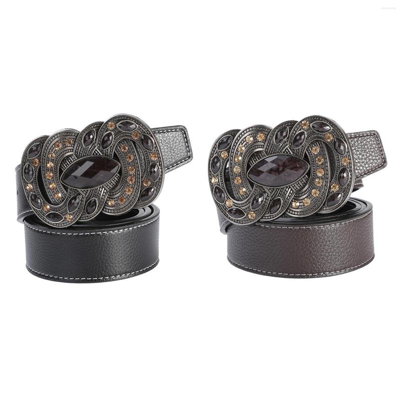 

Belts Fashion Mens Leather Belt Waistband Western Cowboy Embossed Buckle Clothes Accessories Casual Jeans Adjustable, Brown