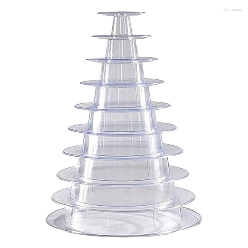 

Jewelry Pouches 10 Tier Cupcake Holder Stand Round Macaron Tower Clear Cake Display Rack For Wedding Birthday Party Decor