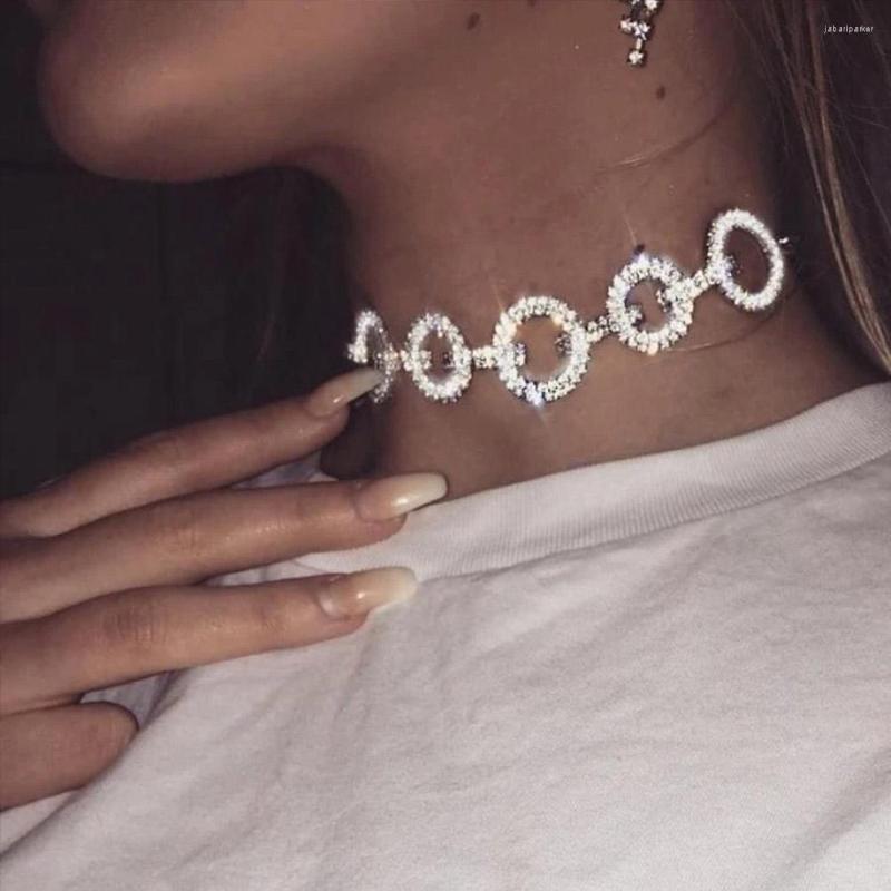 

Choker Stonefans Fashion Hollow Round Rhinestone Jewelry For Women 2022 Statement Necklace Crystal Collar Wedding Gifts