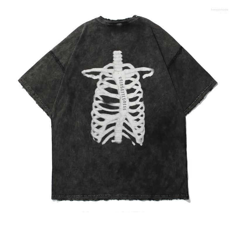 

Men's T Shirts Men's T-Shirts Wash Water To Make Old Men Shirt Hip Hop Dark Streetwear Tshirt Print Harajuku Summer Short Sleeve, Black