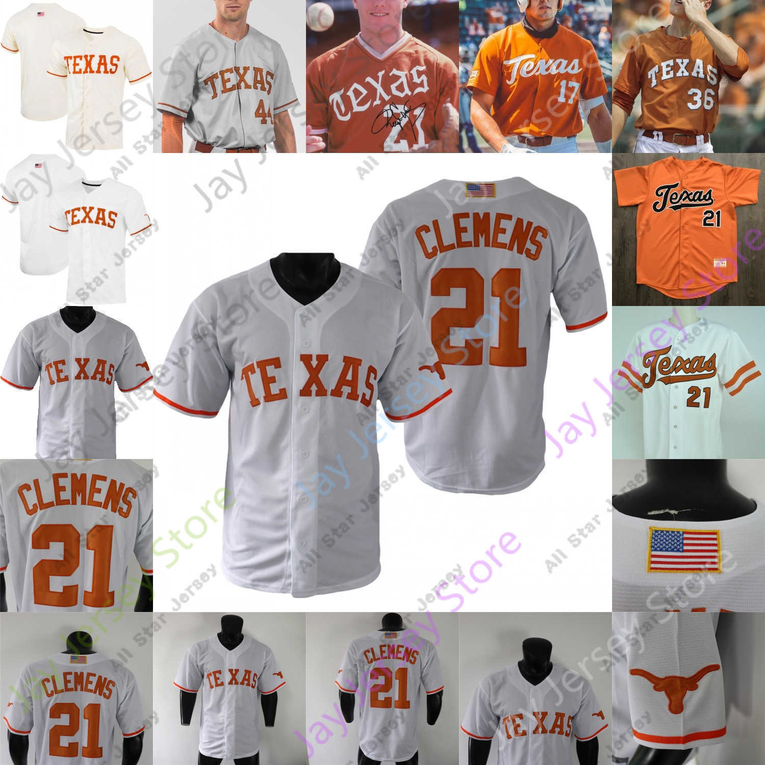 

Baseball Jerseys Texas Longhorns Baseball Jersey NCAA College Kody Clemens Roger Clemens Trey Faltine Tanner Witt Ivan Melendez Hansen Mitchell Daly Silas, Orange i