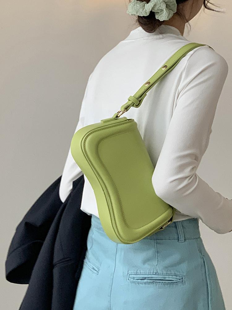 

Evening Bags Women PU Leather Underarm Bag 2022 Retro Casual Solid Color Handbags Fashion Design Girls Small Shoulder, Brown