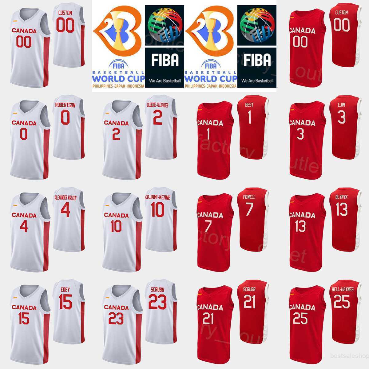

Printed 2023 FIBA Basketball Jersey Canada World Cup 3 Kassius Robertson 11 Kenny Fred Chery 33 Kyle Wiltjer Shai Gilgeous-alexander 2 Andrew Wiggins 22 Red White
