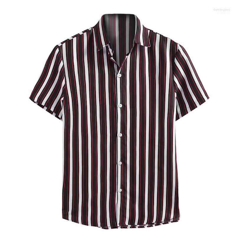 

Men's Casual Shirts Men's Short-Sleeved Summer Fashion Shirt Top Comfortable Printed Striped Men, Black