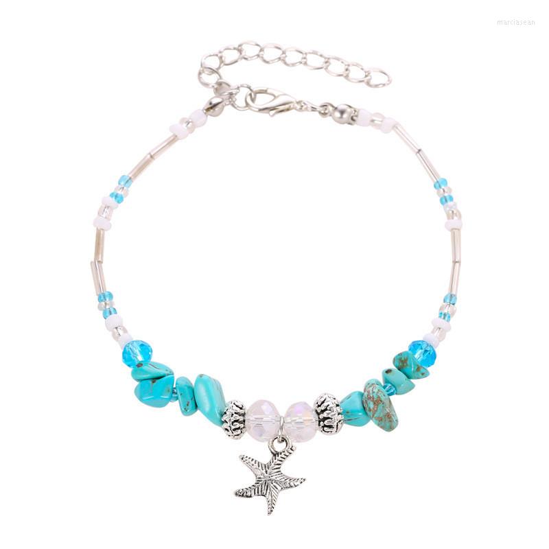 

Anklets Bohemian Fashion Starfish Bracelet Natural Stone Conch Beaded Shell Anklet