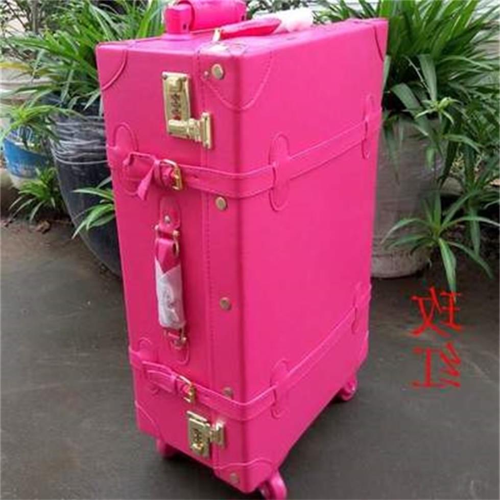

luggaga bags luggage Women Password retro trolley suitcase red with handbag travel Rolling 20 inch hard shell J0511219V