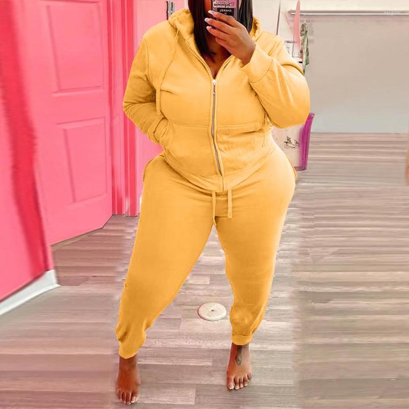 

Tracksuits ZJFZML ZZ Women Clothing 2 Piece Sets Plus Size Zipper Hooded Long Sleeve Jacket Bodycon Sporty SweatpantDrop Wholesale, Black