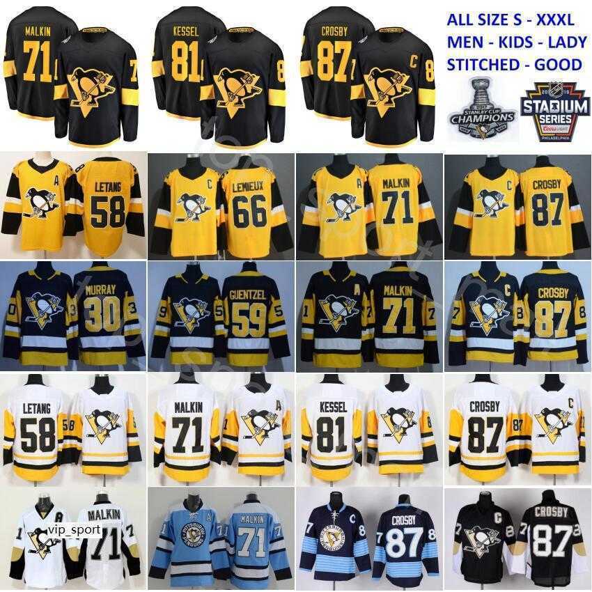 

Stadium Series Pittsburgh Penguins Jersey 87 Sidney Crosby 71 Evgeni Malkin Phil Kessel Kris Letang Lemieux Matt Murray Guentze, Men 2 players