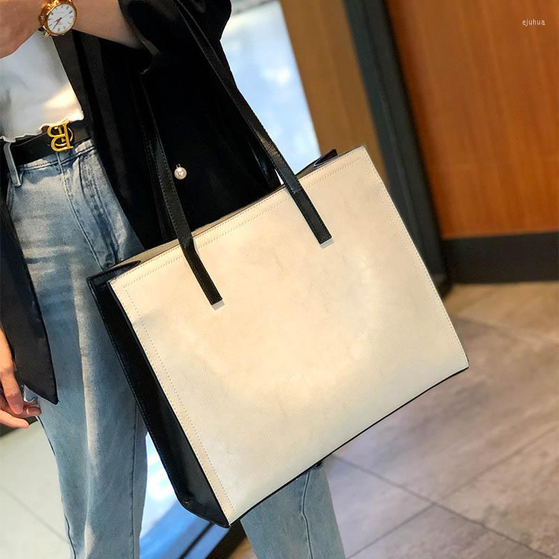 

Evening Bags Ladies Bag 2022 Hit Color Shoulder Fashion Casual Handbag Female Leather Large Capacity Lady Design, Black