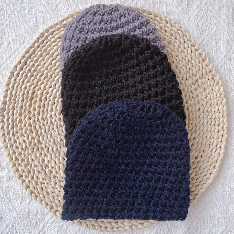 

Hair Accessories Solid Color Born Beanie Warm Baby Hat Crochet Knit Boy Girls Hats Autumn Winter Warmer Bonnet Caps Infant Headwear