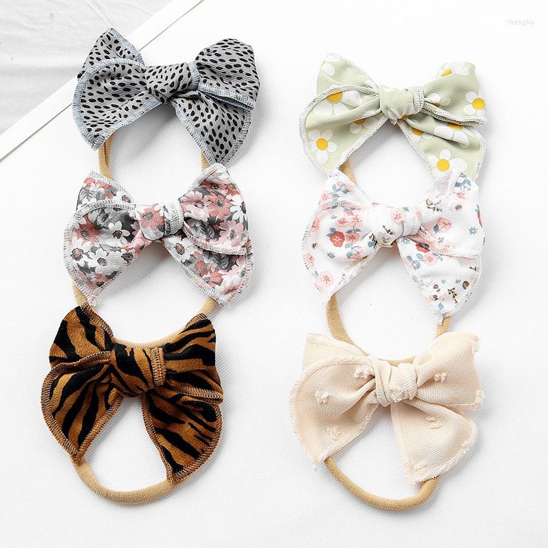 

Hair Accessories Headband Bows For Baby Girls Head Bands Born Floral Print Hairband Elastic Headwear Leopard Bandages Toddler