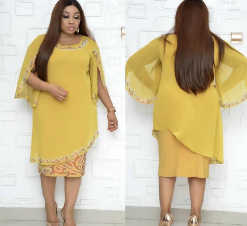 

Ethnic Clothing African Dresses For Women 2022 Style O-neck Polyester Knee-length Dress Ladies