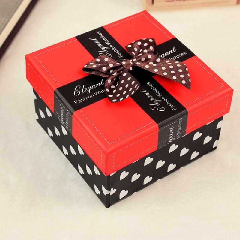 

Watch Boxes Bowknot Box Red Package For Watches Women Girl Jewelry Gift