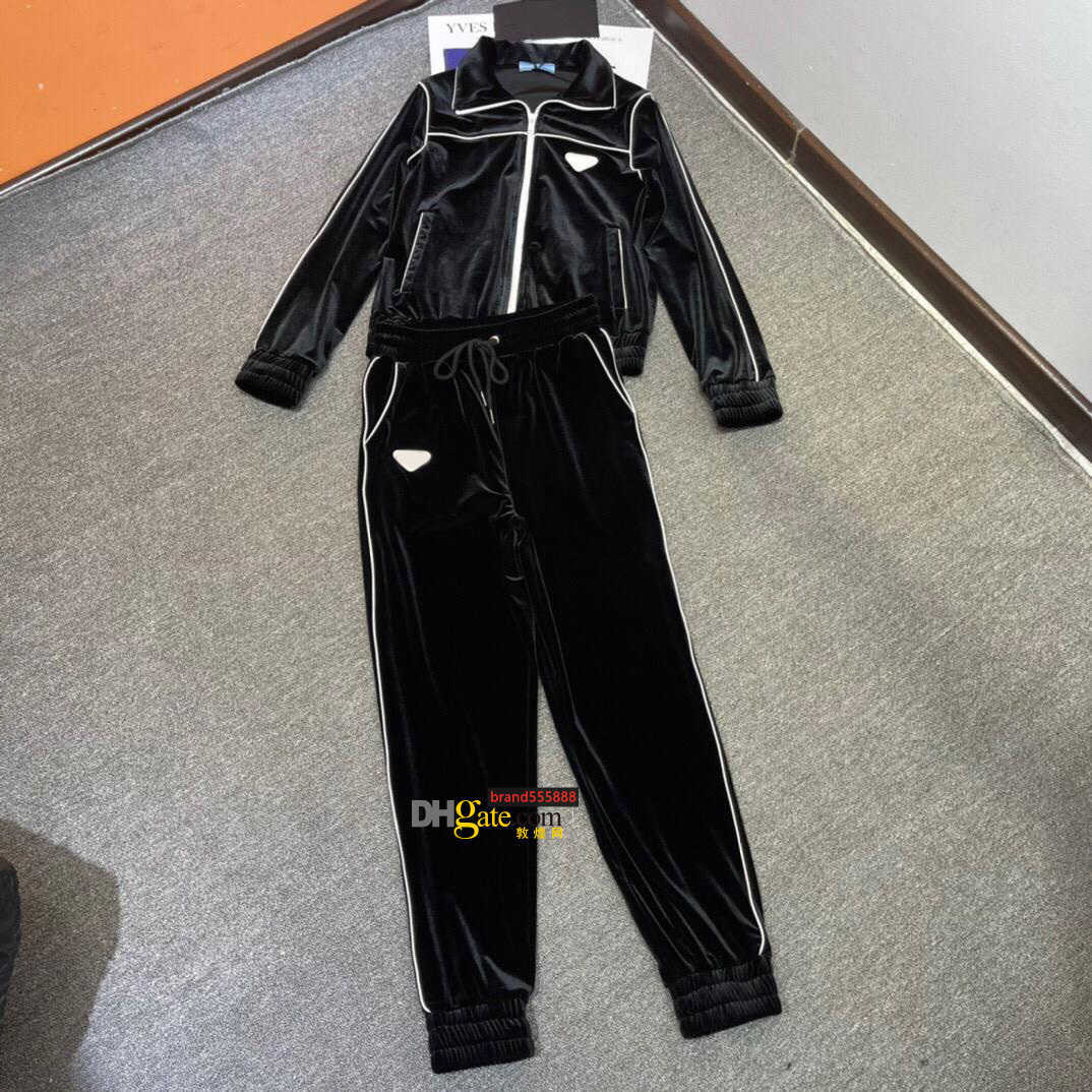 

New men's designer sportswear Tracksuits high-quality men's and women's hoodie pants European American style street velvet reflective, Gold