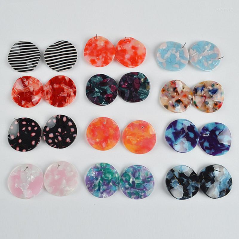 

Stud Earrings UJBOX 12 Colors Japanese Korean Multicolor Wavy Acetate Women Polka Dot Striped Colored Acetic Acid