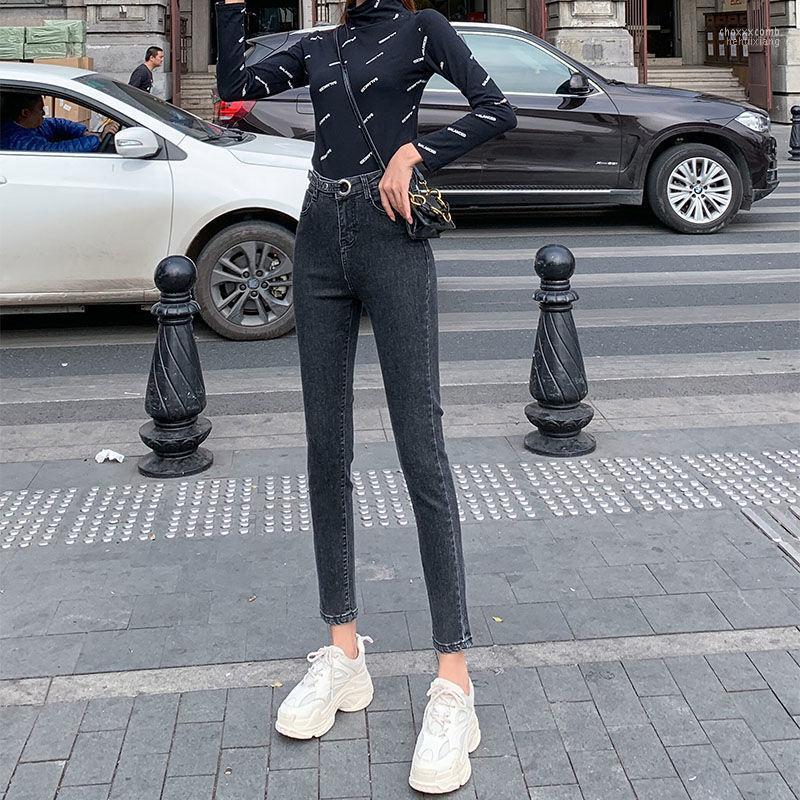 

Women's Jeans Women's High-waisted Black-and-grey For Women In The Summer Of 2022