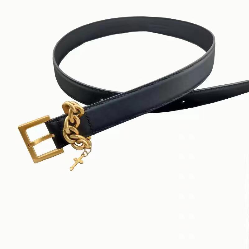

Men and women couple models 3.0cm belt ancient handsome new design high-quality cowhide children's belt3.0 gushua, Gold