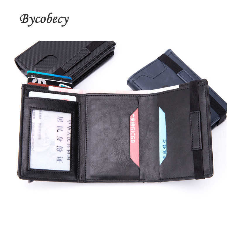 

Wallet Customized Men's Multifunctional Women Clutch Credit Card Holder Case RFID Blocking Aluminum Box Purse Cardholders 221030, X-61-carbon black