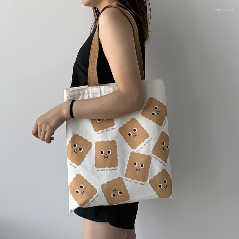 

Shopping Bags Women Canvas Tote Shopper 2022 Large Bag Fashion Female Handbags Cotton Fabric Eco Reusable Grocery Beach, Picture shown