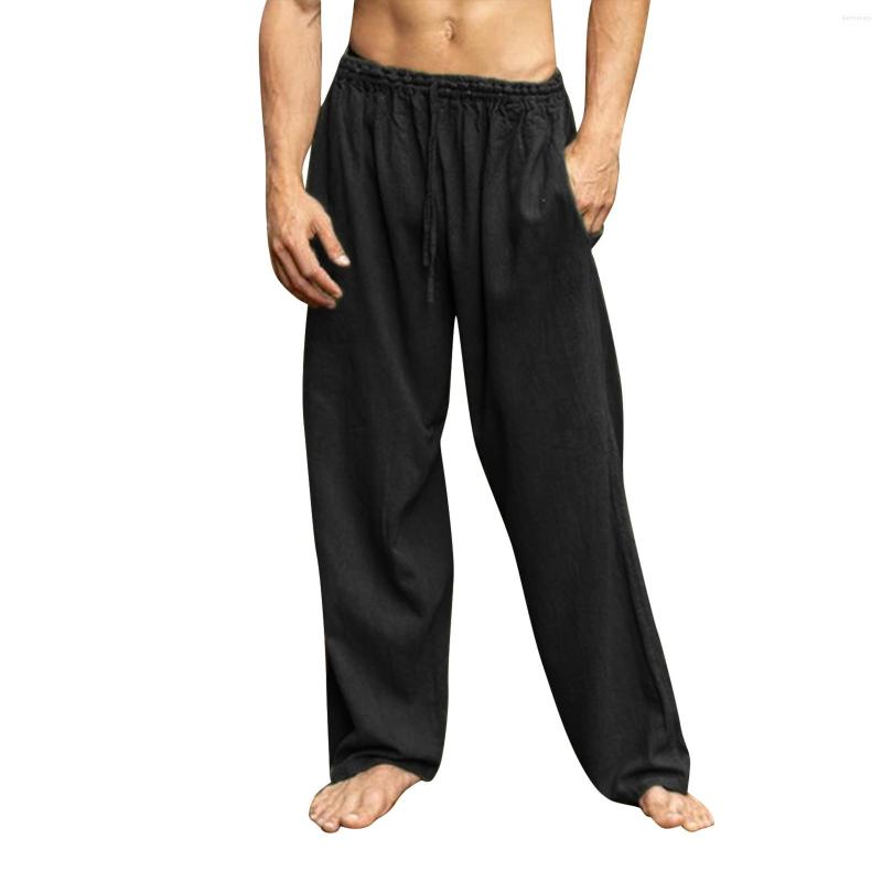 

Men's Pants Sports House 6 Toddler Glitter Men Spring Summer Trouser Pant Casual Loose Solid Linen Full Length Fashion, Black