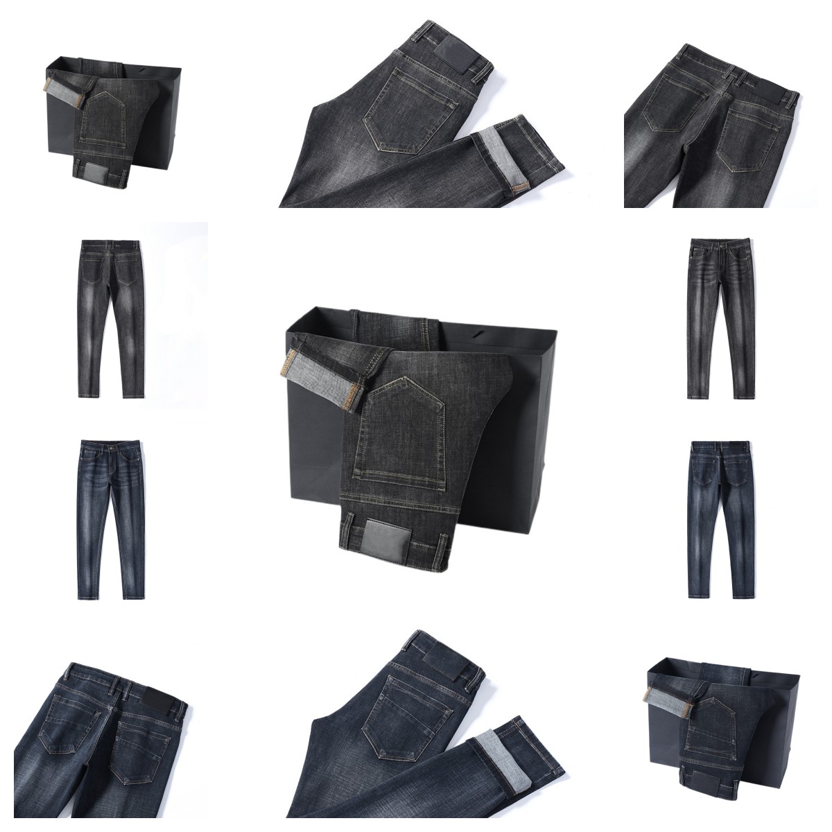 

2022 New JEANS chino Pants pant Men's trousers Stretch Autumn winter close-fitting jeans cotton slacks washed straight business casual F01, F202