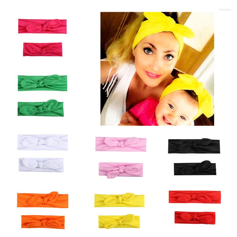 

Hair Accessories Cute Mother Baby Bands Kids Headband Bow Parent-kid Hairbands Ear Knot Headwear Turbans Faixa, White