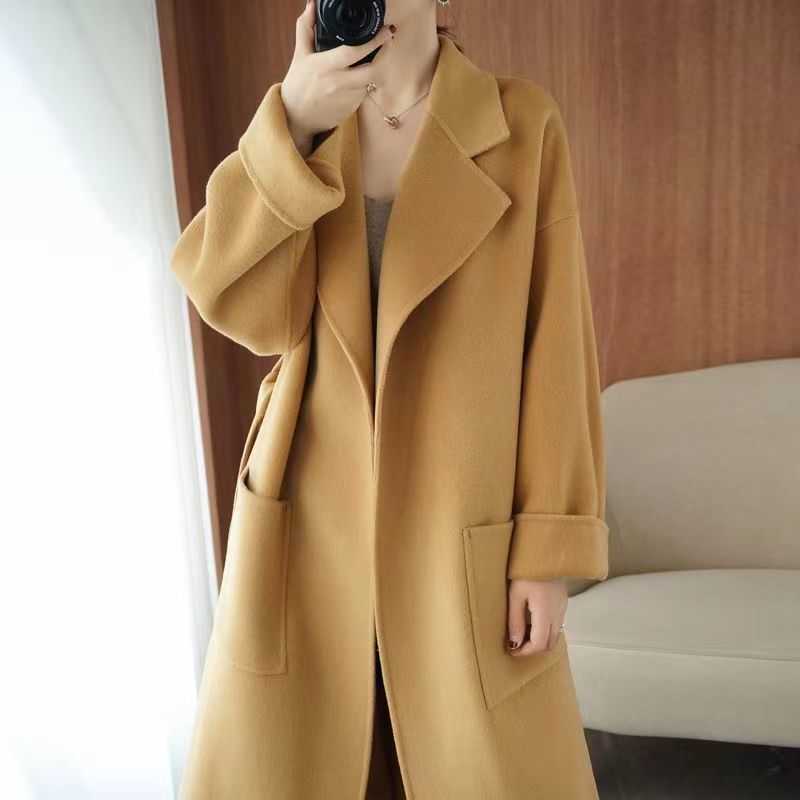 

Ladies Woolen Coats Max Designer Cashmere Coat Thermal cardigan jacket Luxury jackets Fashion All Match Design, Red