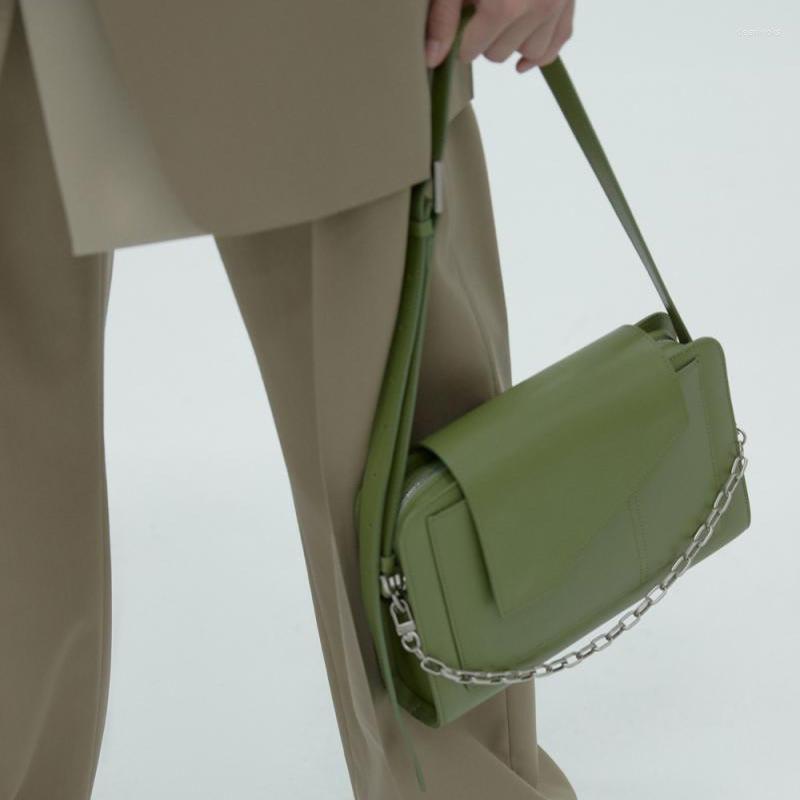 

Evening Bags Fashion Brand Chain Small Square Purses Crossbody Green Designer Handbags High Quality Pu Leather Hamdbags