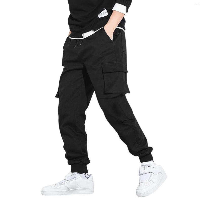 

Men's Pants Warm Comfortable Waist Fashion Male With Pockets Trousers Long Solid Casual Color Elastic Men's, Black