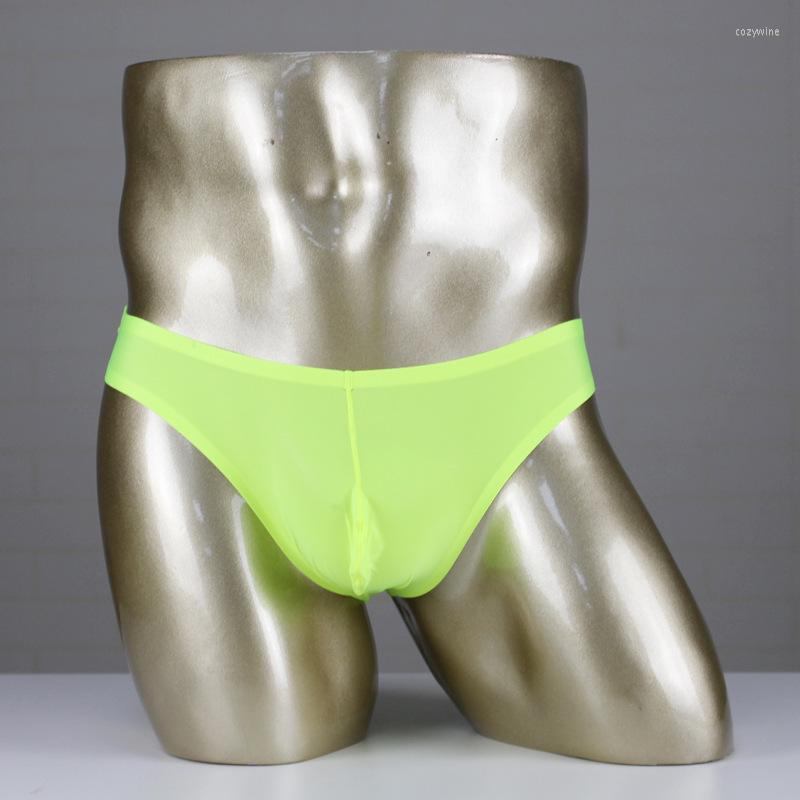 

Underpants Men's Traceless Underwear Briefs Ice Silk Thin Low Waist Youth Sexy Breathable Quick Drying Head, Color-3