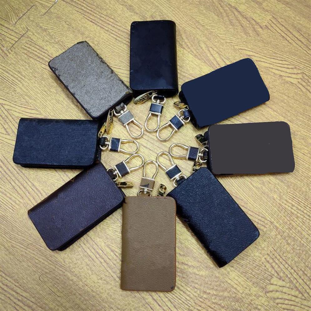 

Classic Letter Printing Key Wallets Luxury Designer Plaid Men Zipper Car Keychain Pendant Brand Business Casual Women Coin Purses247A, Black with gray plaid