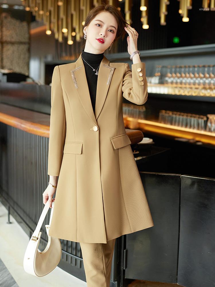 

Women' Two Piece Pants Long Suit Women' Autumn Dress Style Temperament Fashion Pullover Professional Casual Western Autu, Two-piece suit