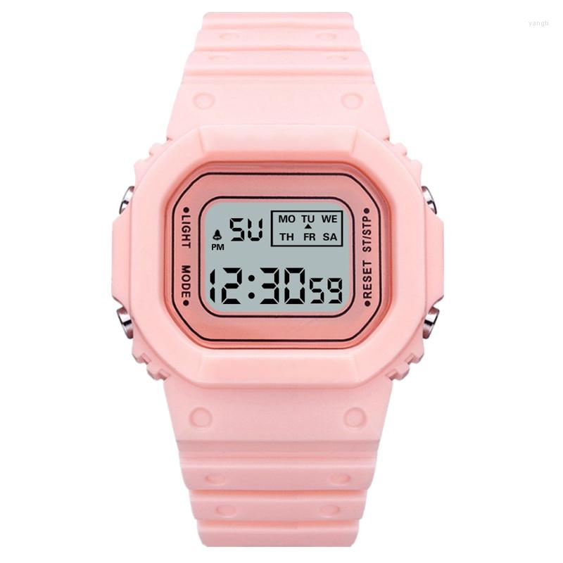 

Wristwatches Fashion Women's Sport Watch Women Silicone LED Digital Watches Ladies Girls Electronic Luminous Wristwatch Clock Reloj, Black