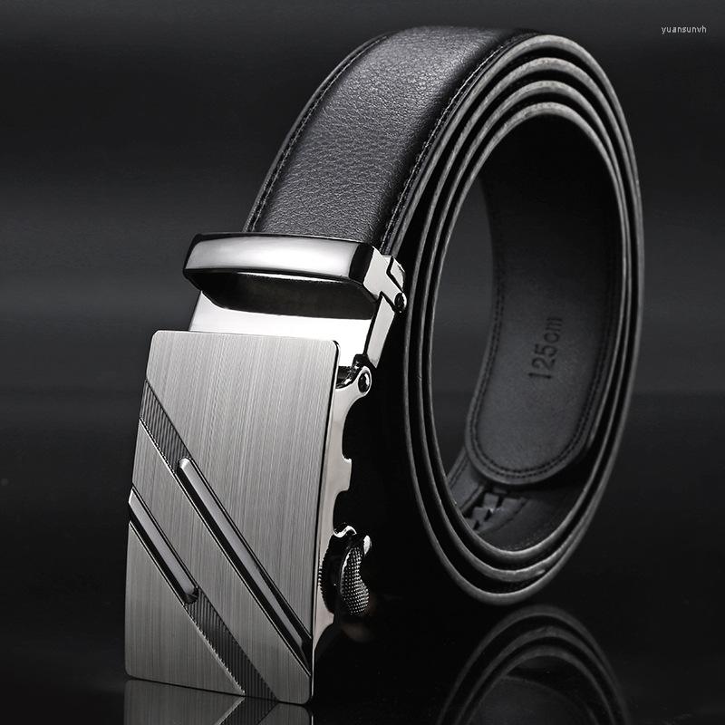 

Belts Men Adult Automatic Luxury Belt PU Leather Formal Solid, Black