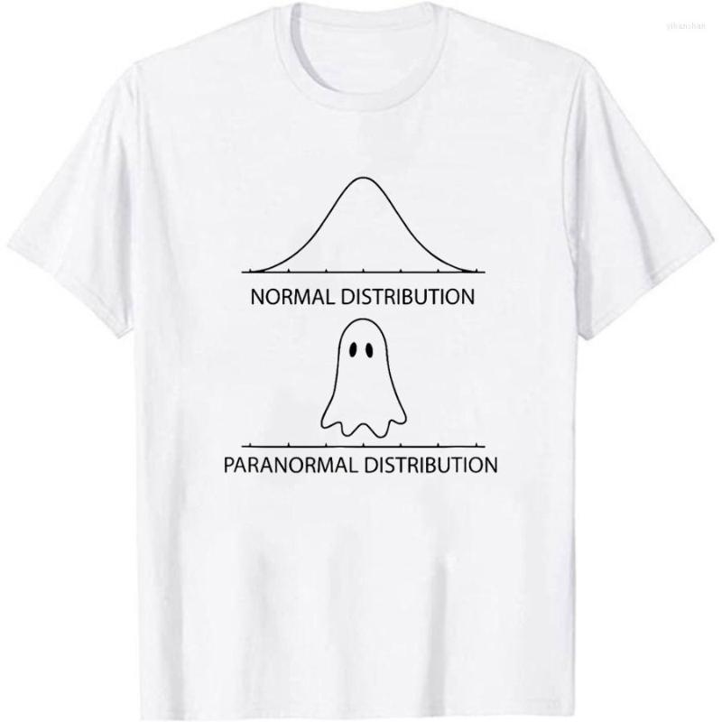 

Men' T Shirts Math Statistics Normal Distribution Paranormal T-Shirt Funny Lover Short Sleeves Hipster Ghost Print Shirt, Black