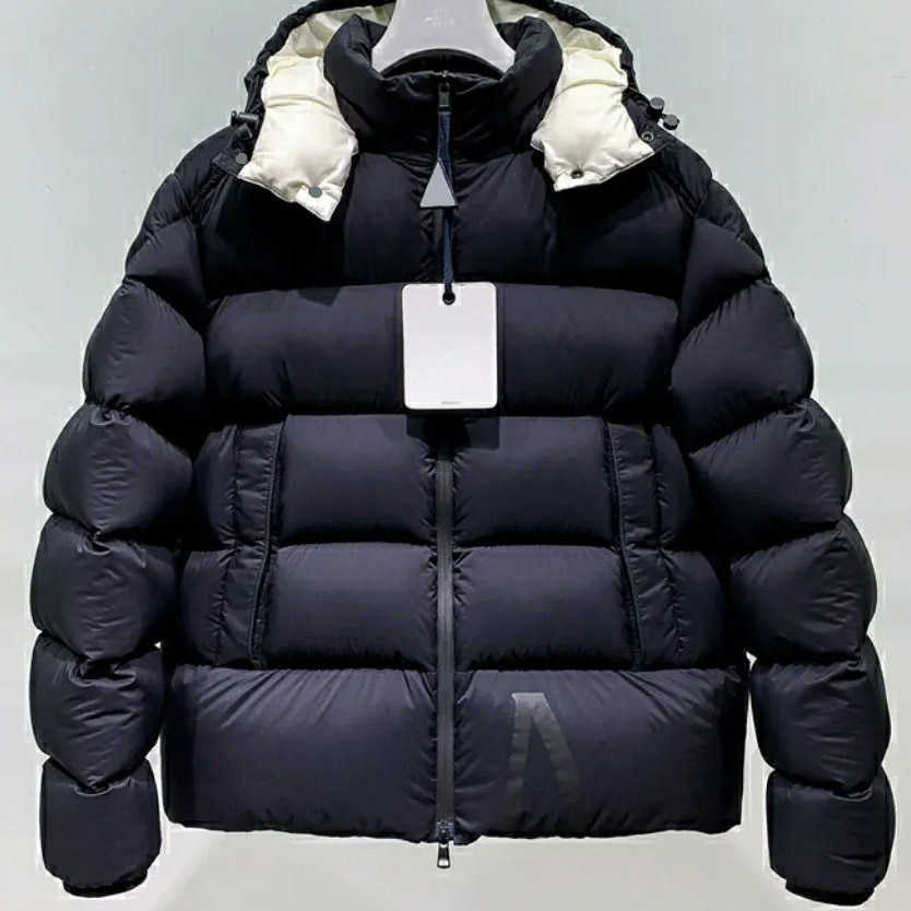 

Maya designer men's down jacket printed letters women's warm puffer jacks labels complete size /2/3/4/5, Black