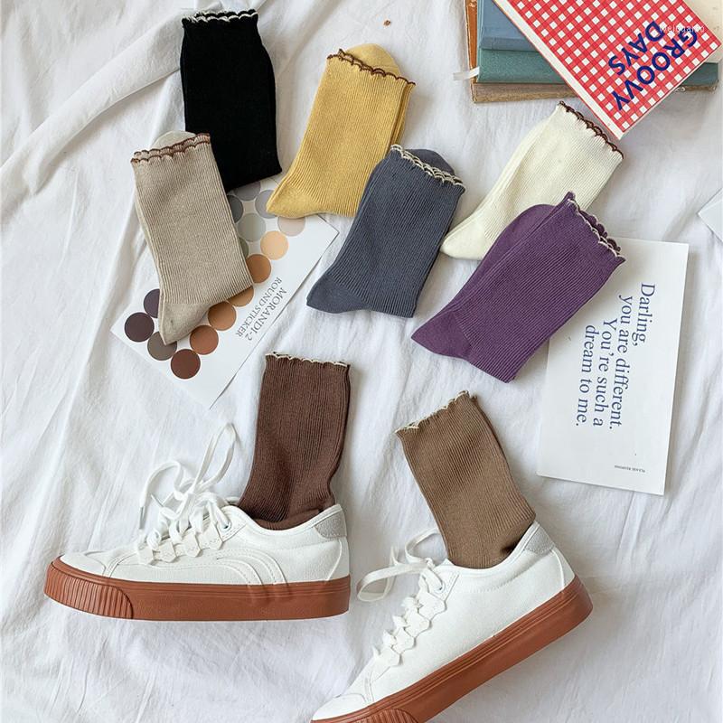 

Women Socks Stylish Simplicity Of Wood Ear Women'S Lace Middle Tube Thin Summer White Pile Ladies