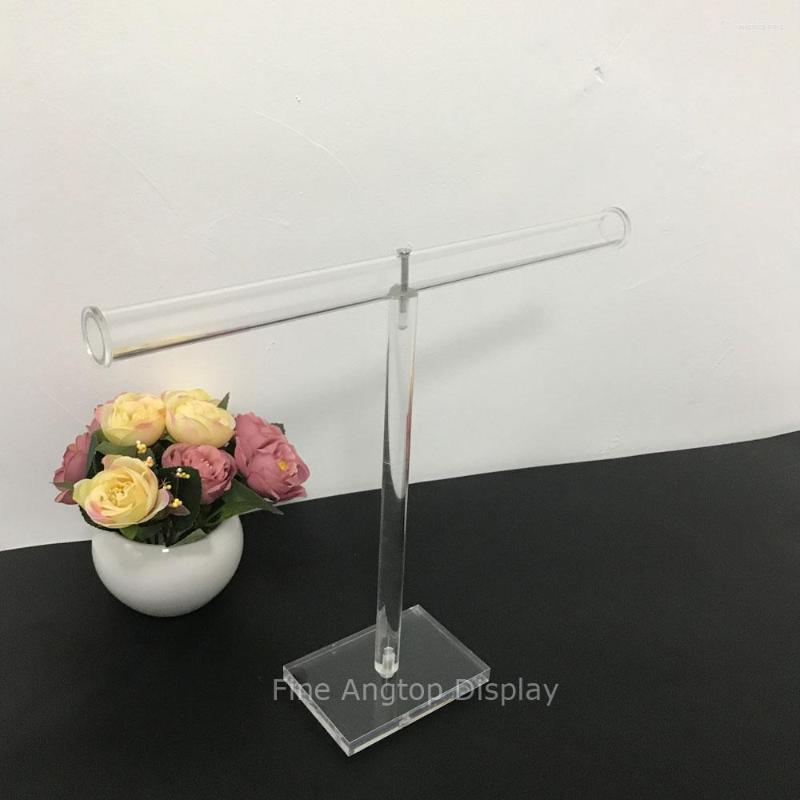 

Jewelry Pouches Acrylic T-Bar Tall Display Stand Necklace Organizer Shelf