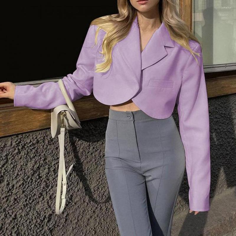 

Women's Suits Suit Jacket Stylish Comfy Women Blazer Single Button Lapel Navel Exposed For Daily Life, Black