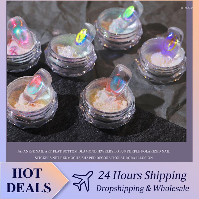 

Nail Glitter 6pcs/set Aurora White Sequins Art Powder Mermaid Dust Small Flakes Decorations For DIY Nails Glitters TSLM1
