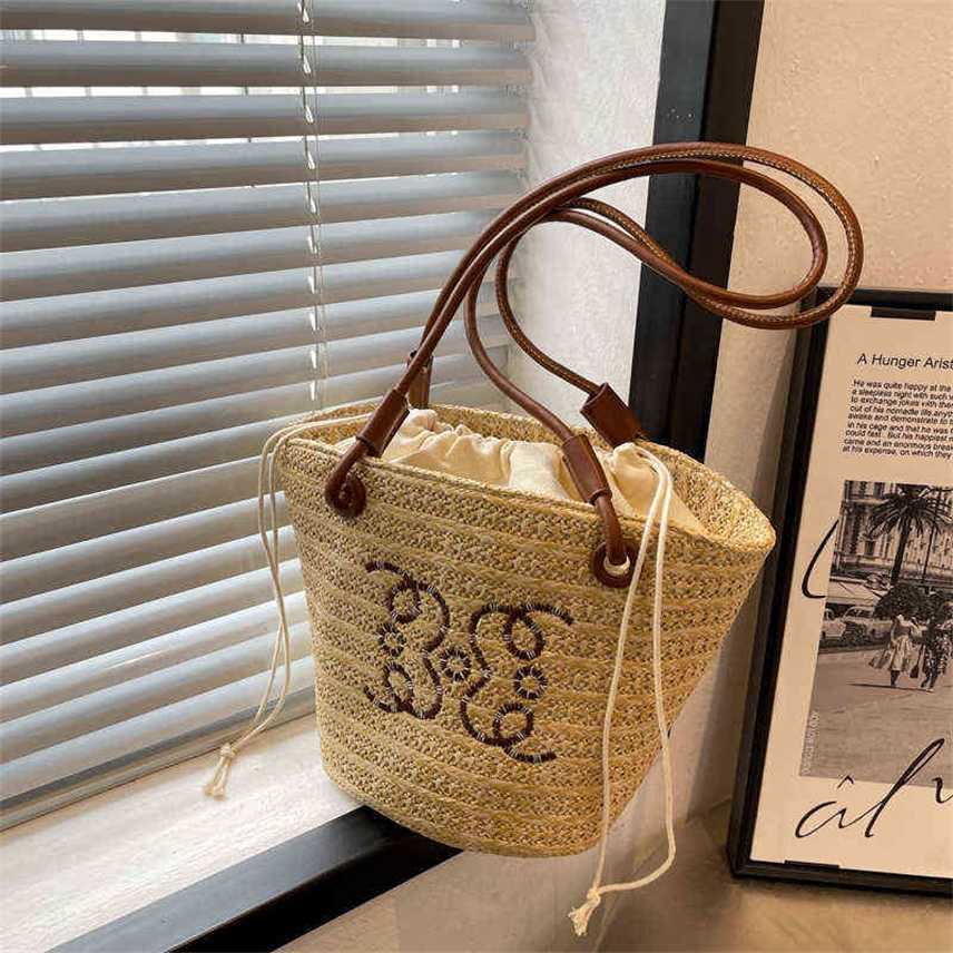 

vegetable basket large capacity woven bag paper grass solid hand fresh spring and summer messenger straw Purses, 5539